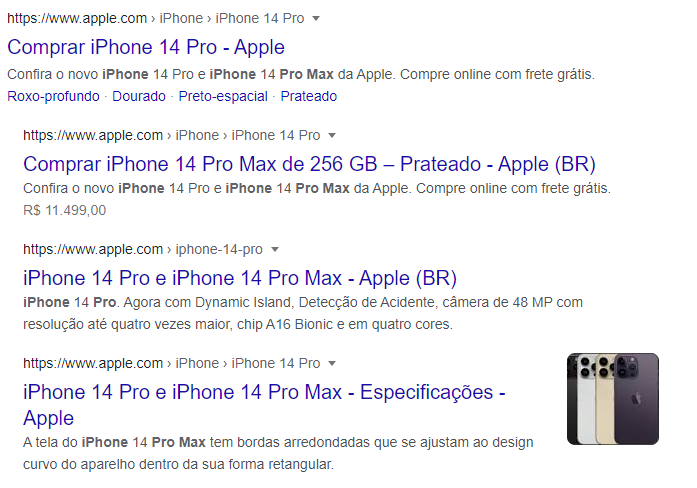 Meta descrição do iPhone 14s Pro Max da Apple